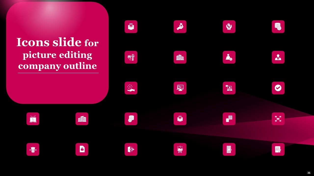 Picture Editing Company Outline Ppt PowerPoint Presentation Complete Deck With Slides Slide35