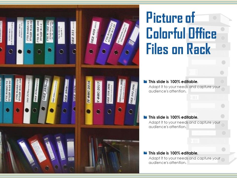 Picture Of Colorful Office Files On Rack Ppt PowerPoint Presentation ...