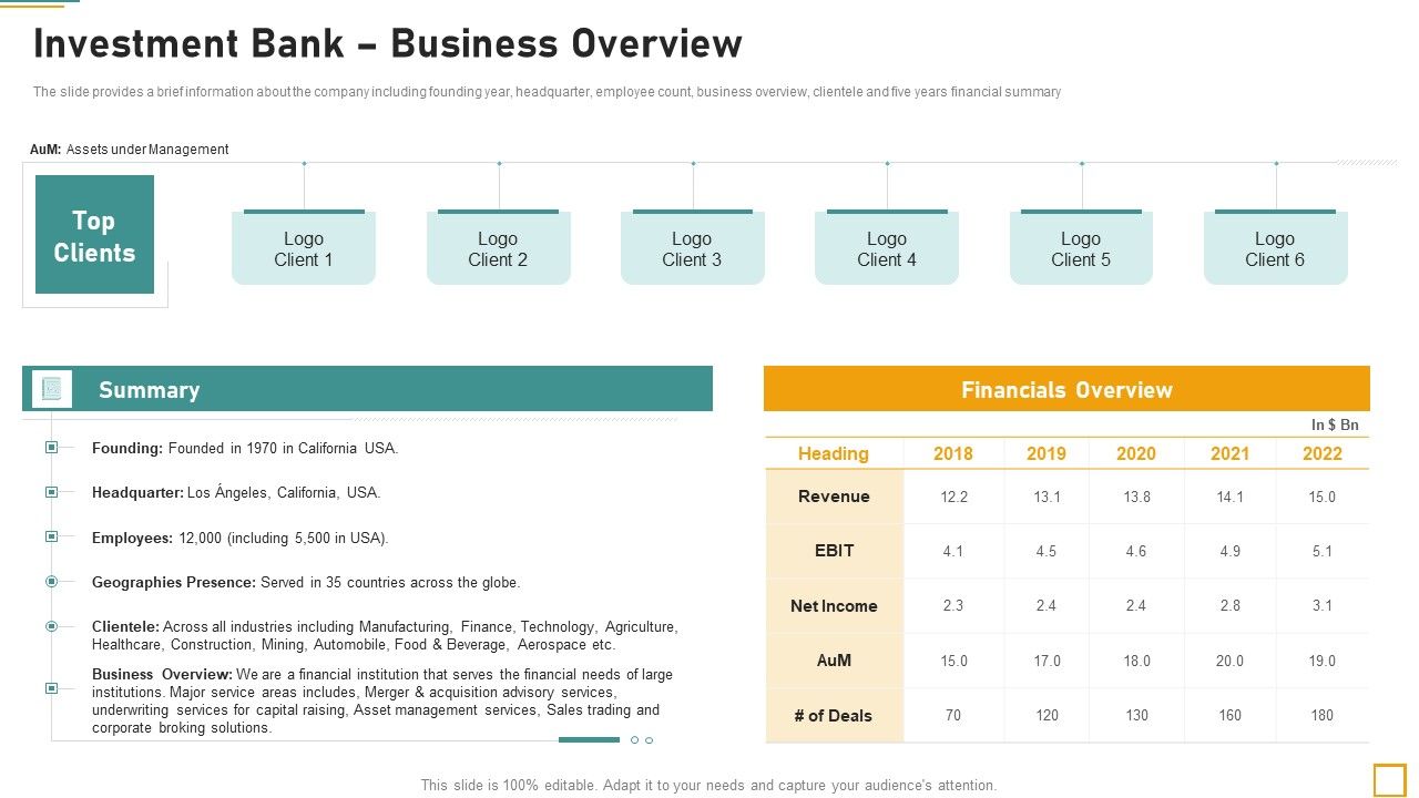 Pitch Book For Investor Funding Contract Investment Bank Business