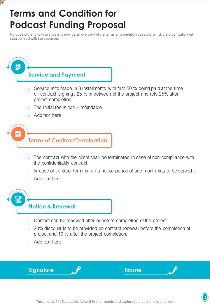 Podcast Funding Proposal Template Example Document Report Doc Pdf Ppt Slide13