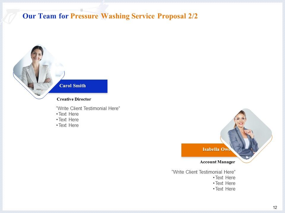 Pressure Cleaning Proposal And Service Agreement Ppt PowerPoint Presentation Complete Deck With Slides Slide12