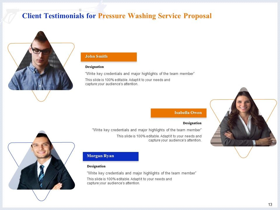 Pressure Cleaning Proposal And Service Agreement Ppt PowerPoint Presentation Complete Deck With Slides Slide13