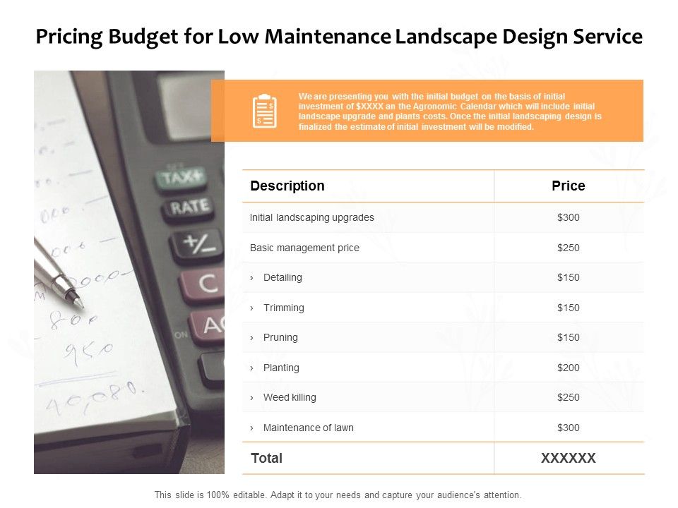 Pricing_Budget_For_Low_Maintenance_Landscape_Design_Service_Ppt_PowerPoint_Presentation_Pictures_Icon_Slide_1.jpg