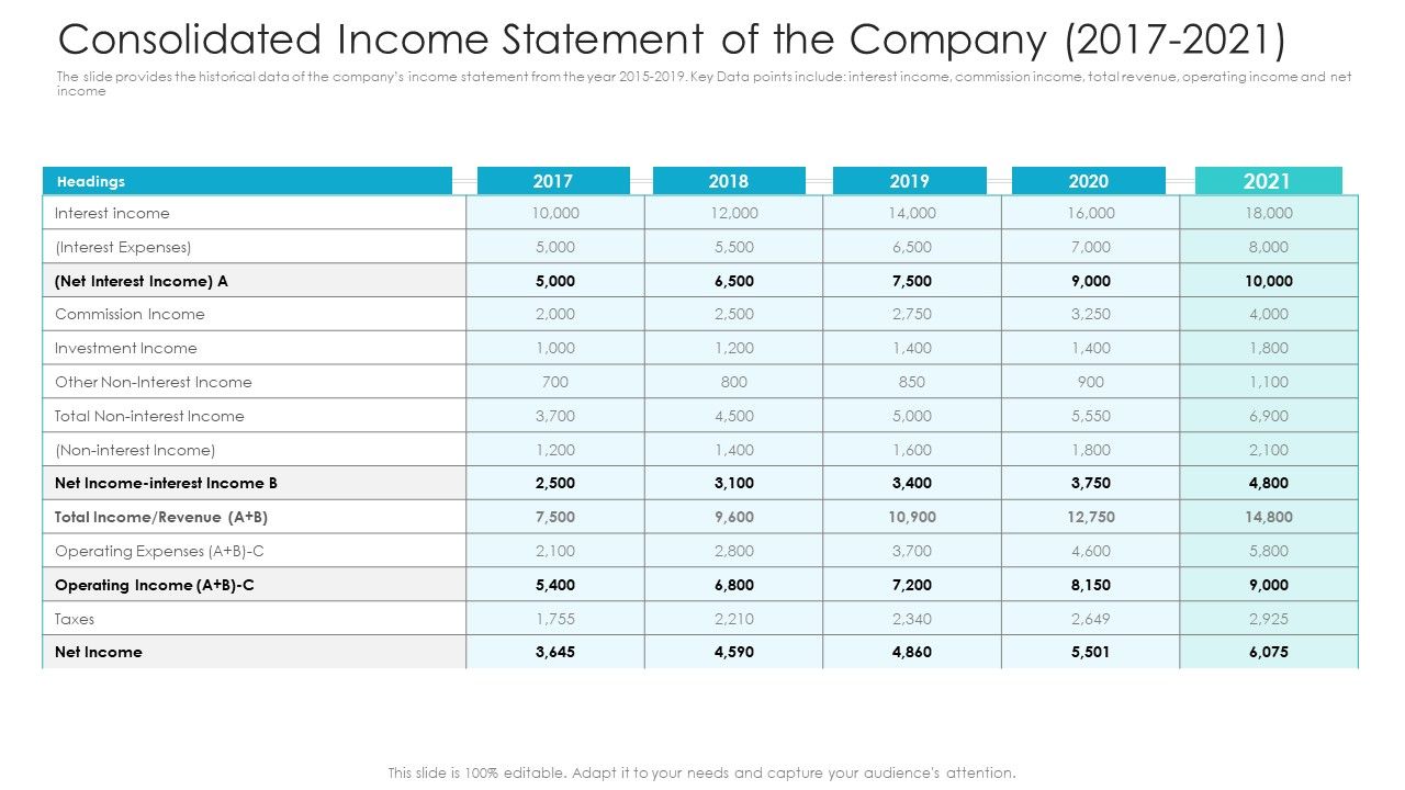 Private_Equity_Fundraising_Pitch_Deck_Consolidated_Income_Statement_Of_The_Company_2017_2021_Icons_PDF_Slide_1.jpg