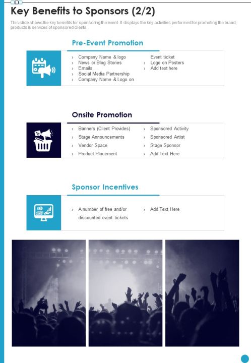 Professional Musician Proposal Key Benefits To Sponsors One Pager Sample Example Document Slide02