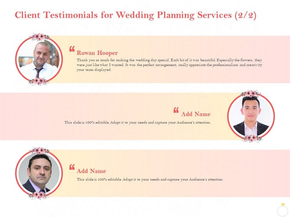 Professional Wedding Planner Client Testimonials For Wedding Planning