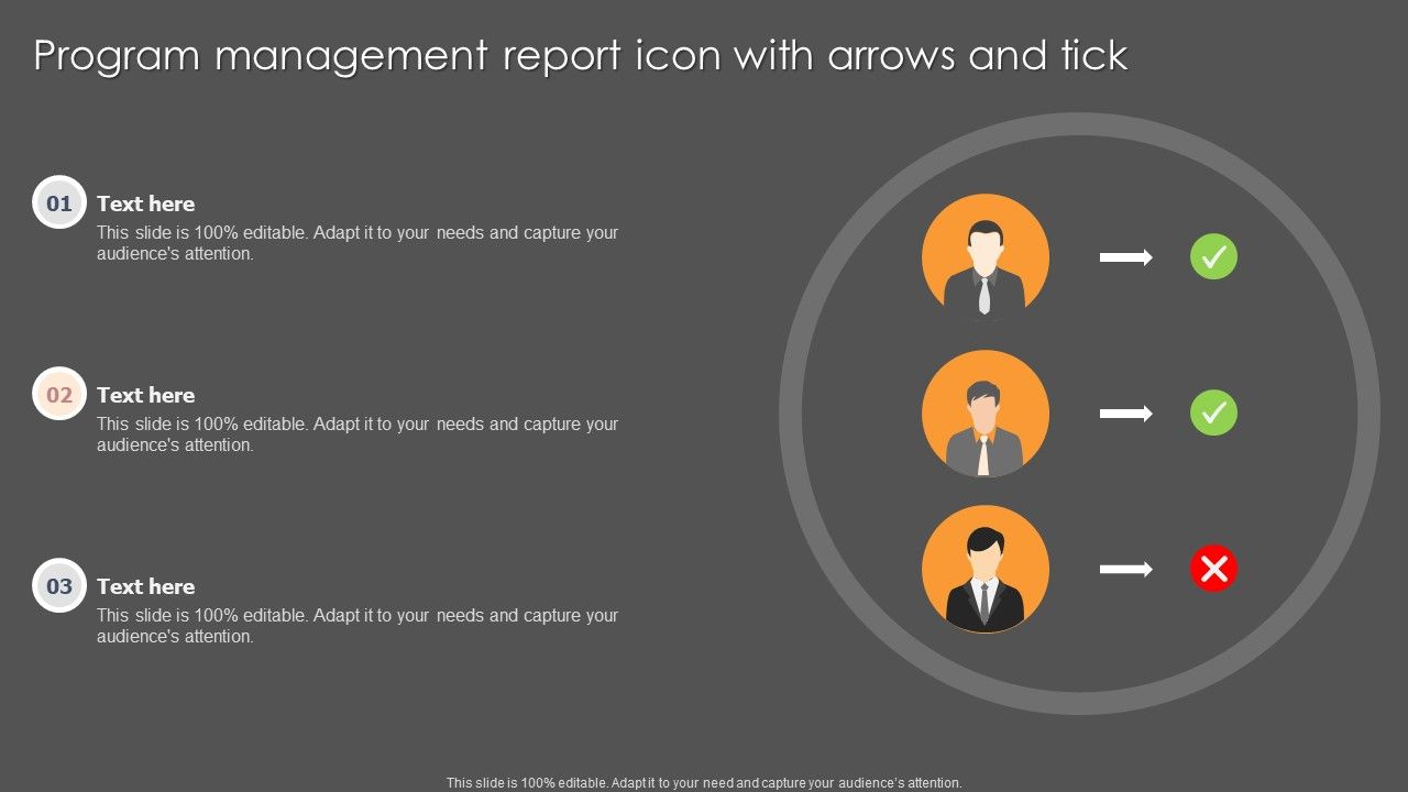 Program_Management_Report_Icon_With_Arrows_And_Tick_Ppt_Portfolio_Templates_PDF_Slide_1.jpg