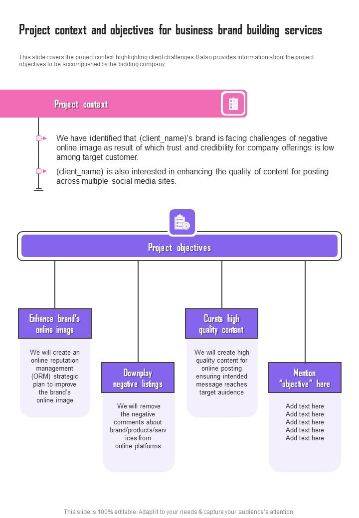 Project Context And Objectives For Business Brand Building Services One ...