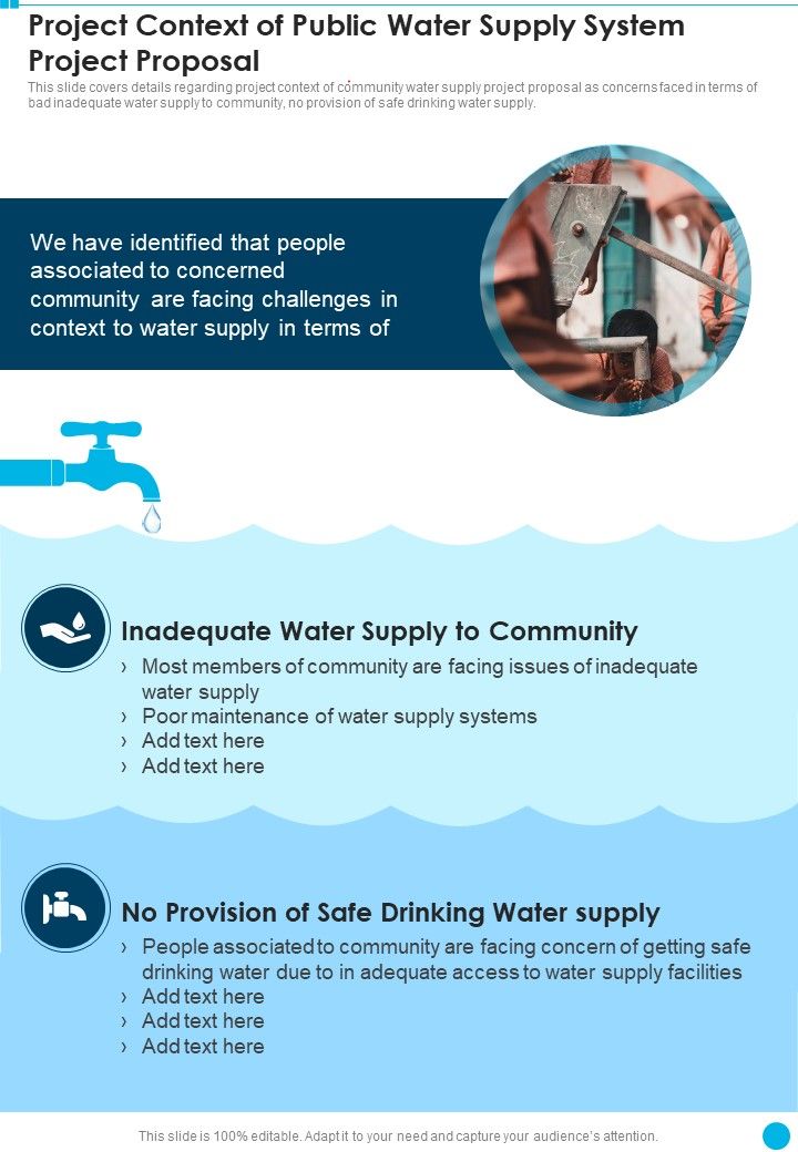 Project Context Of Public Water Supply System Project Proposal One