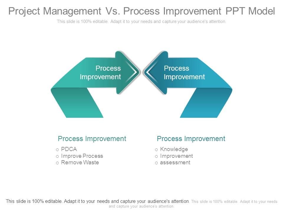 Project Management Vs Process Improvement Ppt Model