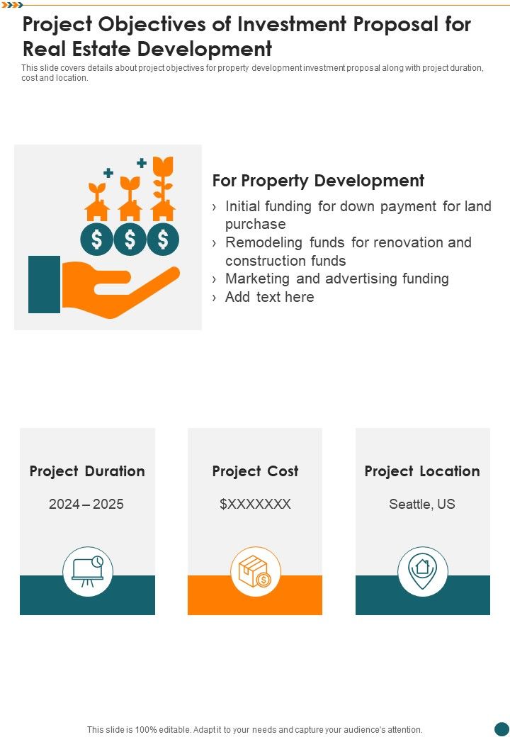 Project Objectives Of Investment Proposal For Real Estate Development