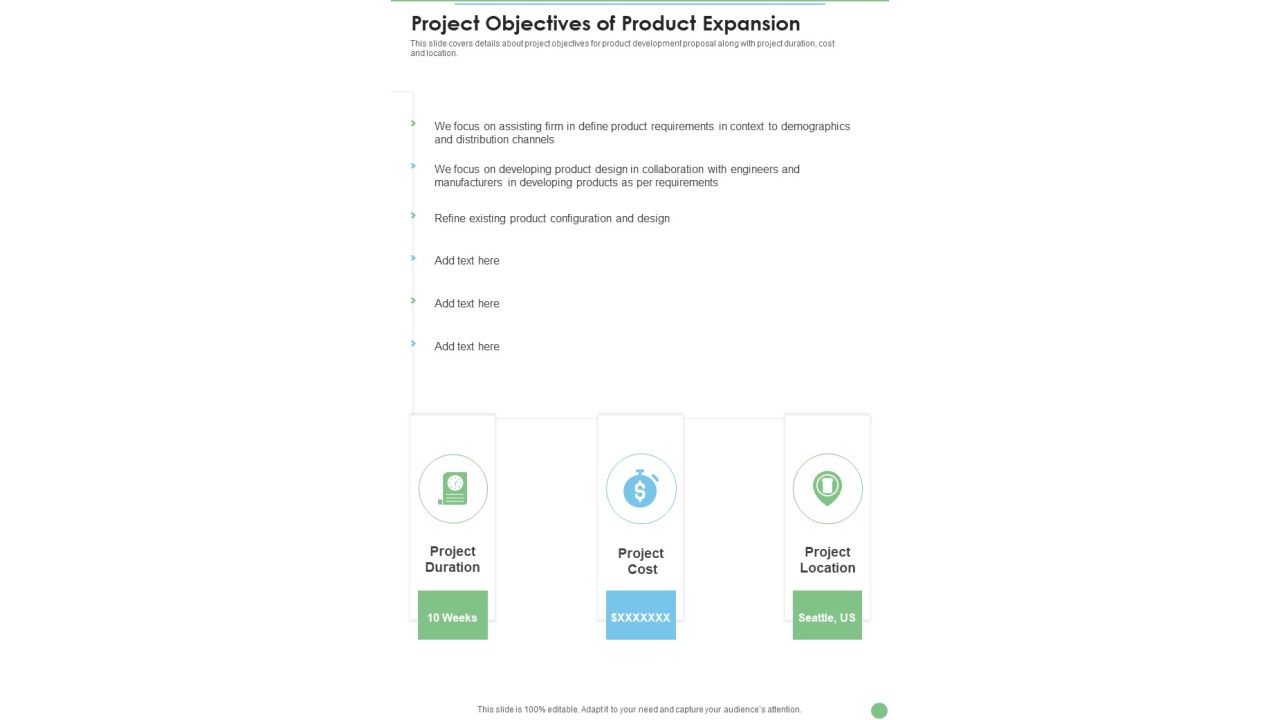 Project Objectives Of Product Expansion One Pager Sample Example Document Slide01