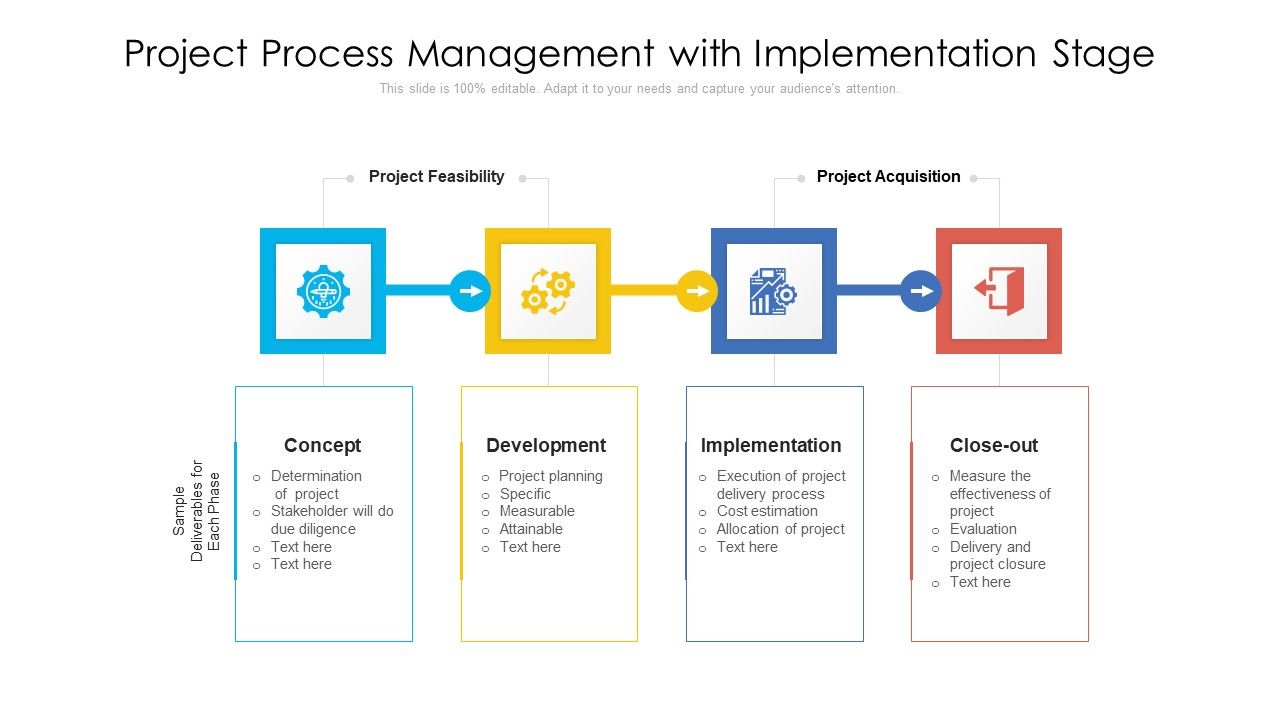 Project Process Management With Implementation Stage Ppt Icon Aids PDF