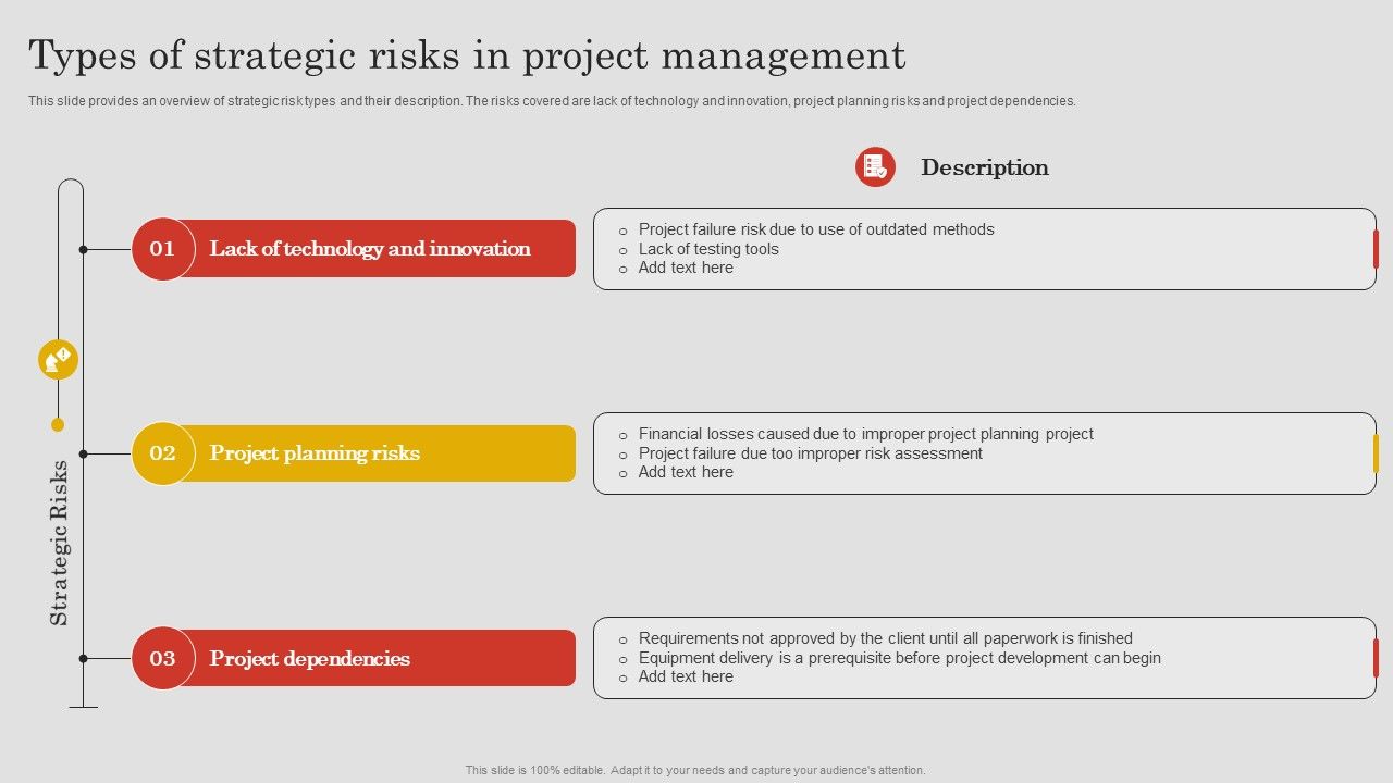 Project Risk Management And Reduction Types Of Strategic Risks In