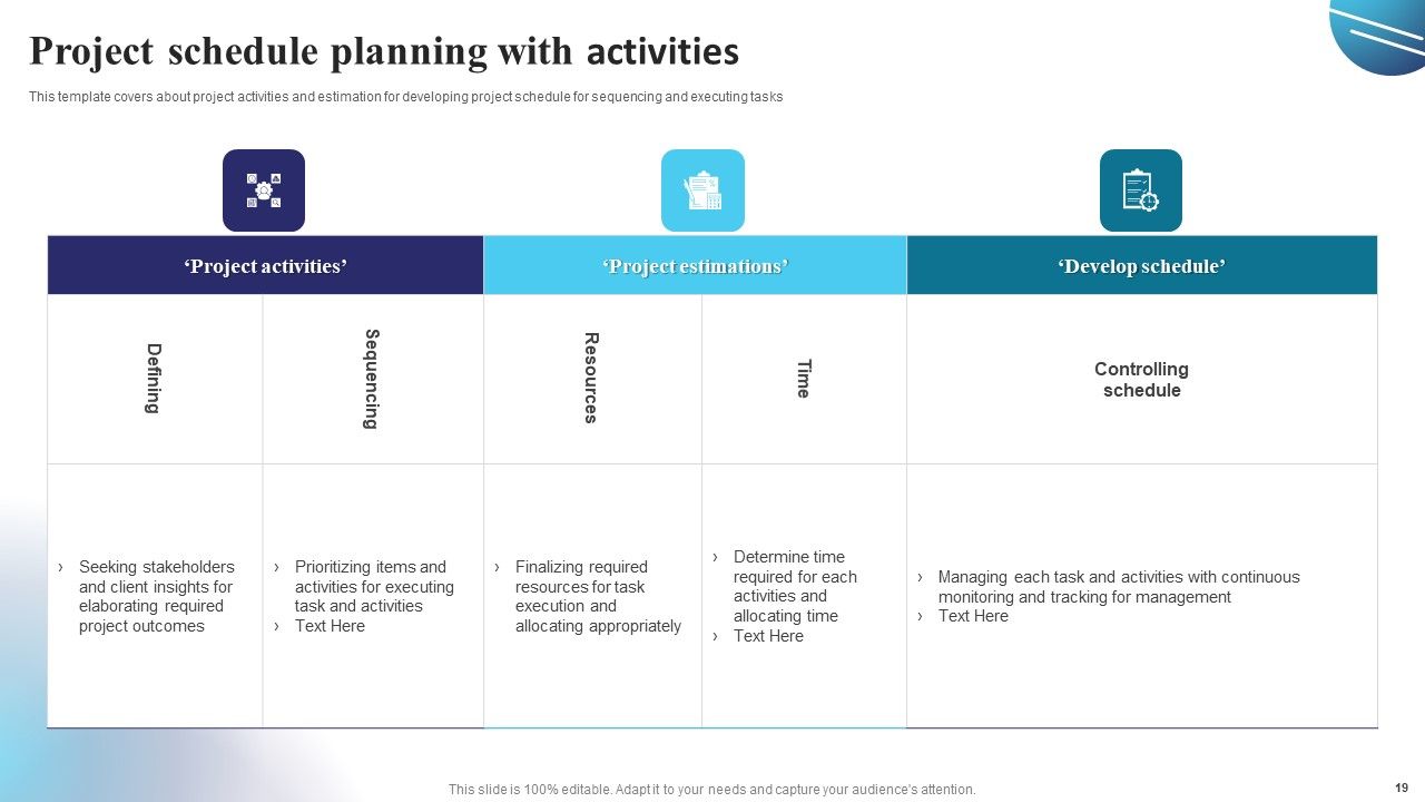 Project Schedule Planning Ppt PowerPoint Presentation Complete Deck With Slides Slide19