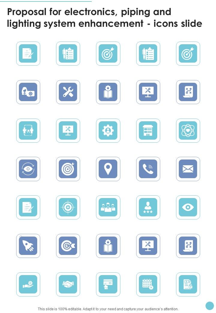 Proposal Electronics Piping Lighting System Enhancement Icons Slide One Pager Sample Example Document Slide01