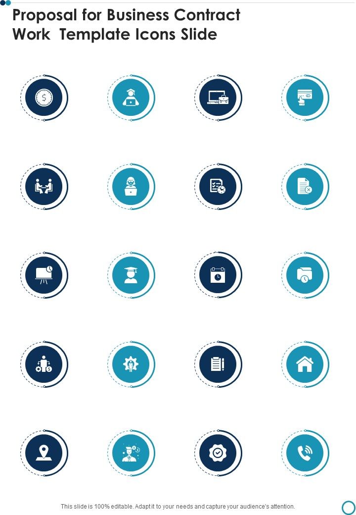 Proposal For Business Contract Work Template Icons Slide One Pager Sample Example Document Slide01