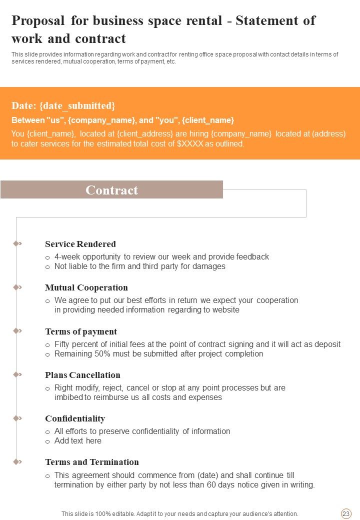 Proposal For Business Space Rental Example Document Report Doc Pdf Ppt Slide23