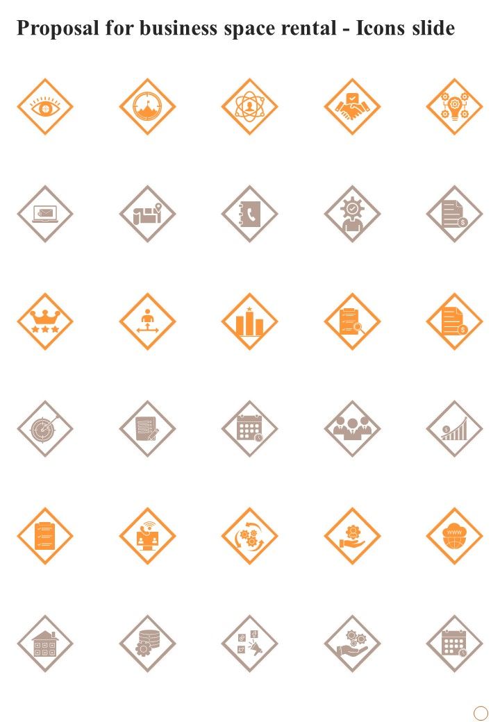 Proposal For Business Space Rental Icons Slide One Pager Sample Example Document Slide01
