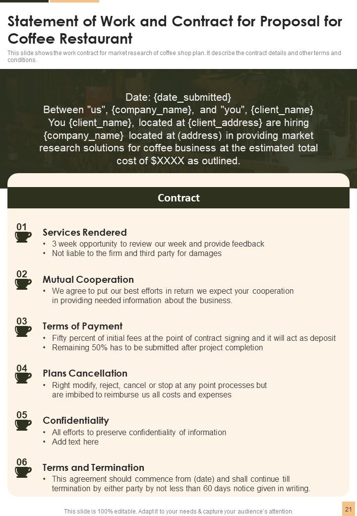 Proposal For Coffee Restaurant Example Document Report Doc Pdf Ppt Slide21