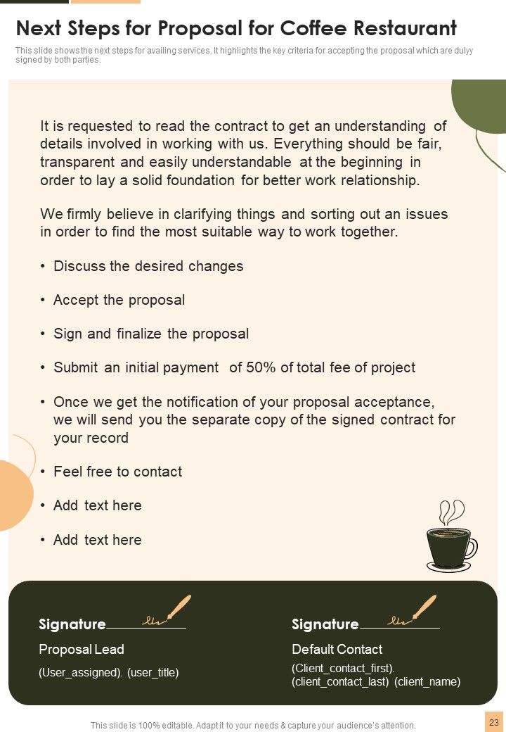 Proposal For Coffee Restaurant Example Document Report Doc Pdf Ppt Slide23