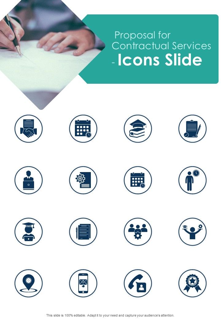 Proposal For Contractual Services Icons Slide One Pager Sample Example Document Slide01