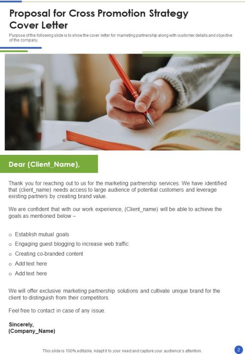 Proposal For Cross Promotion Strategy Example Document Report Doc Pdf Ppt Slide02