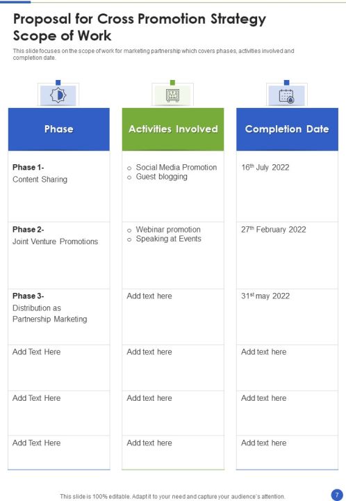 Proposal For Cross Promotion Strategy Example Document Report Doc Pdf Ppt Slide07