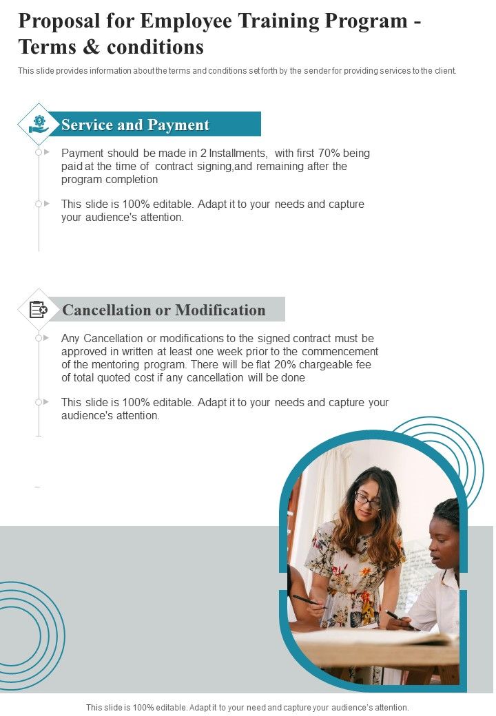 Proposal For Employee Training Program Terms And Conditions 