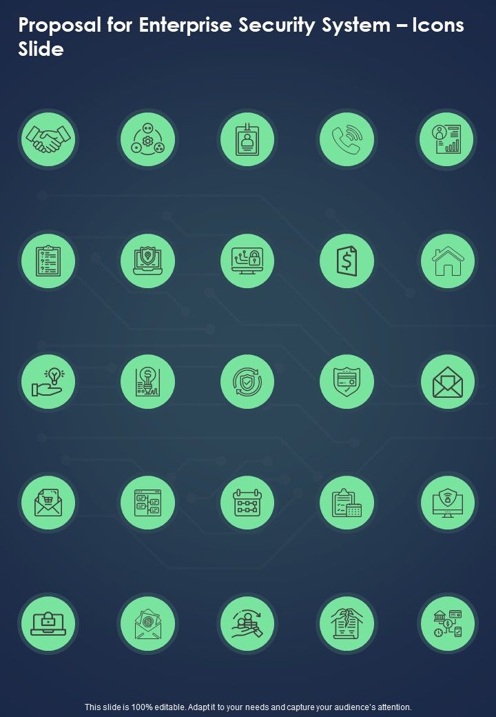 Proposal For Enterprise Security System Icons Slide One Pager Sample Example Document Slide01