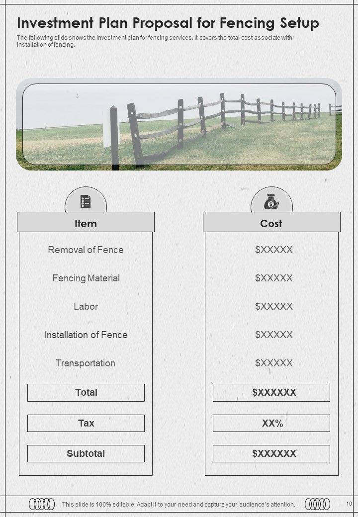 Proposal For Fencing Setup Example Document Report Doc Pdf Ppt Slide10