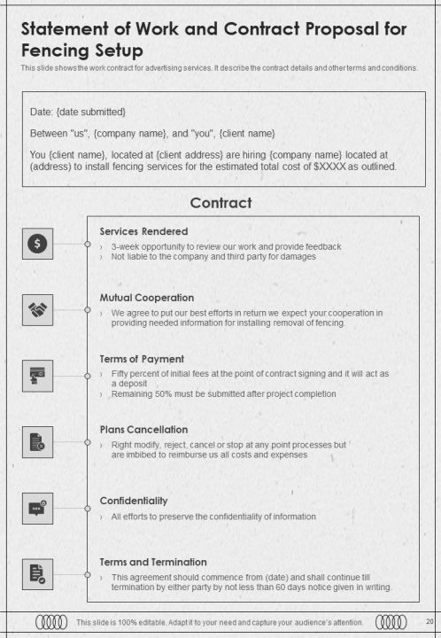 Proposal For Fencing Setup Example Document Report Doc Pdf Ppt Slide20