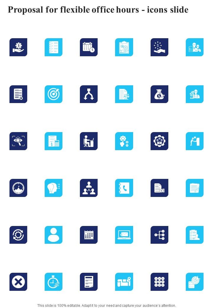 Proposal For Flexible Office Hours Icons Slide One Pager Sample Example Document Slide01