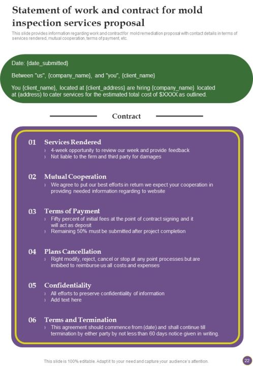 Proposal For Fungal Inspection Service Company Example Document Report Doc Pdf Ppt Slide22