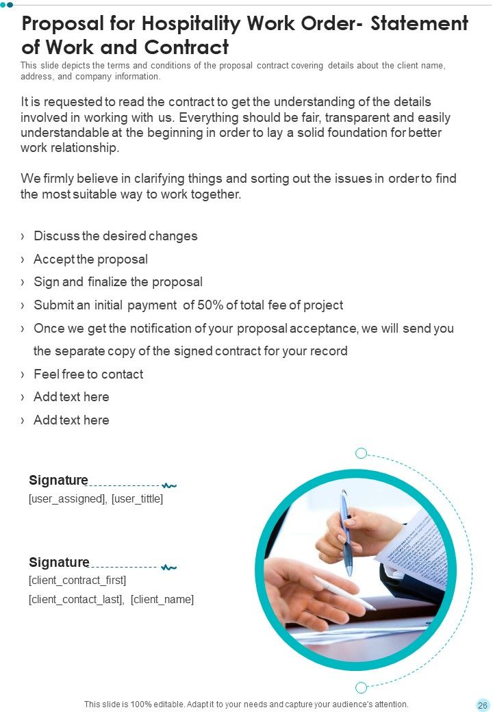 Proposal For Hospitality Work Order Example Document Report Doc Pdf Ppt Slide26
