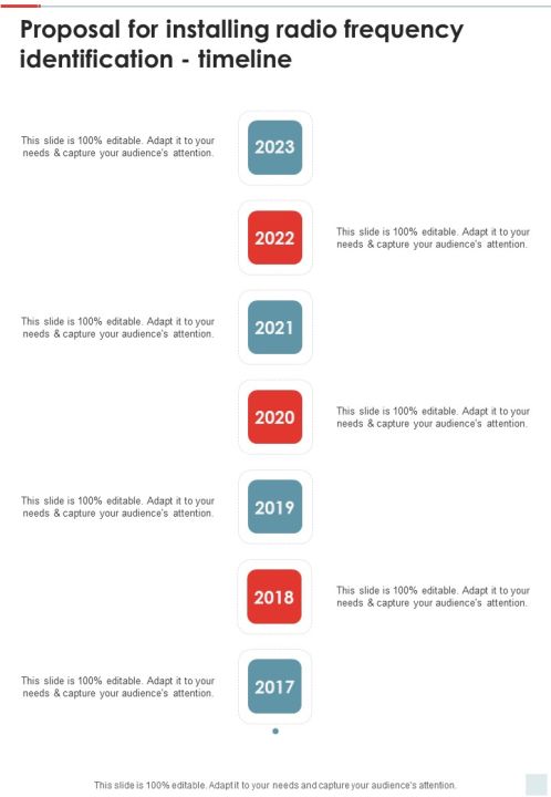 Proposal For Installing Radio Frequency Identification Timeline One Pager Sample Example Document Slide01