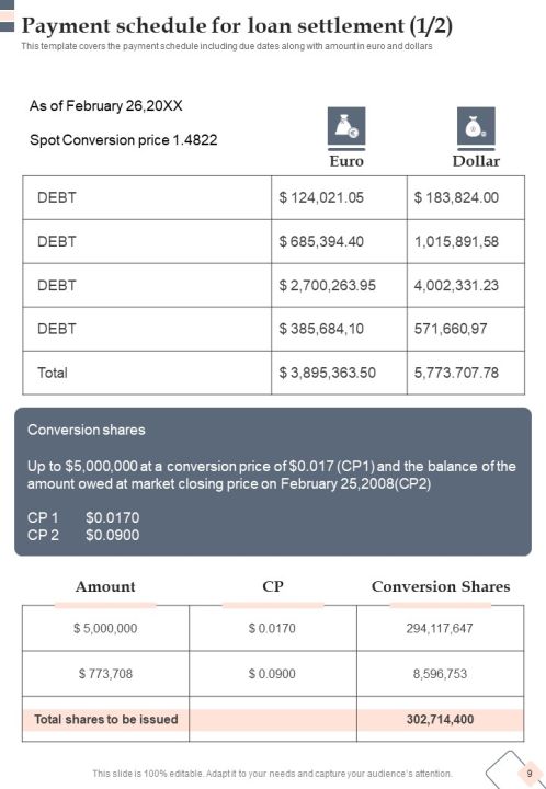 Proposal For Loan Settlement Example Document Report Doc Pdf Ppt Slide09
