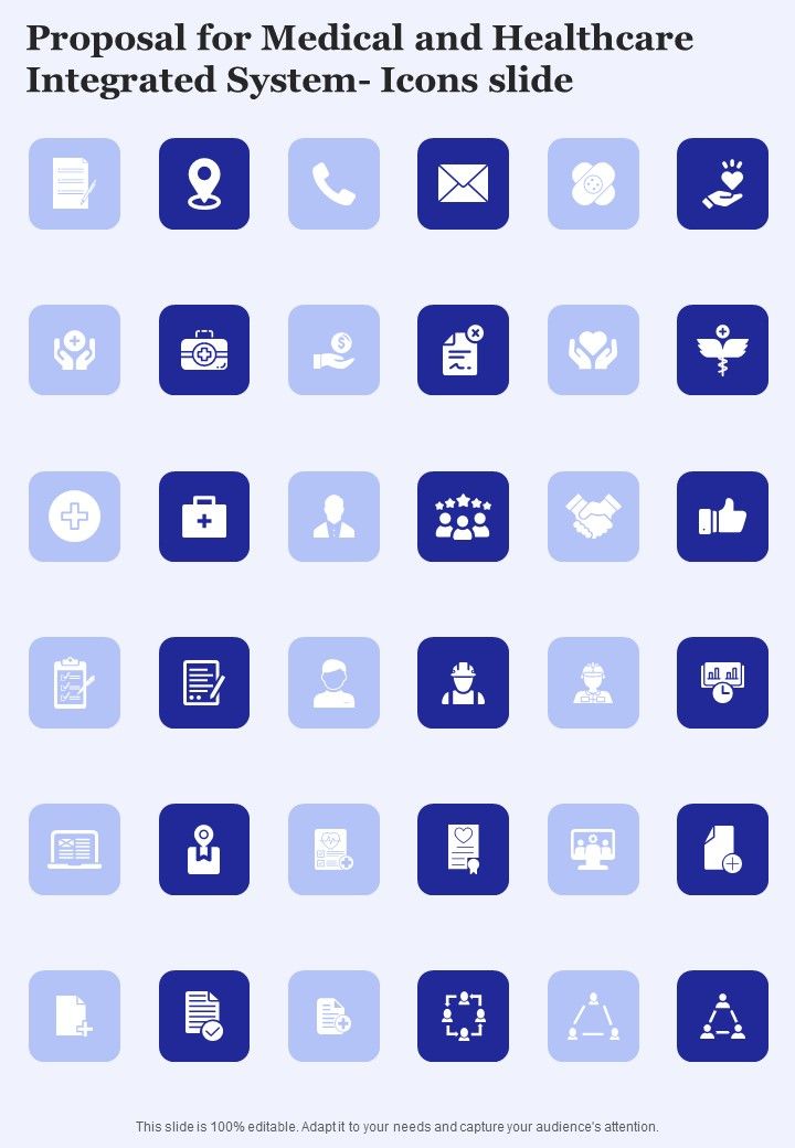 Proposal For Medical And Healthcare Integrated System Icons Slide One Pager Sample Example Document Slide01