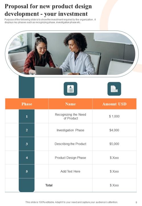 Proposal For New Product Design Development Example Document Report Doc Pdf Ppt Slide08