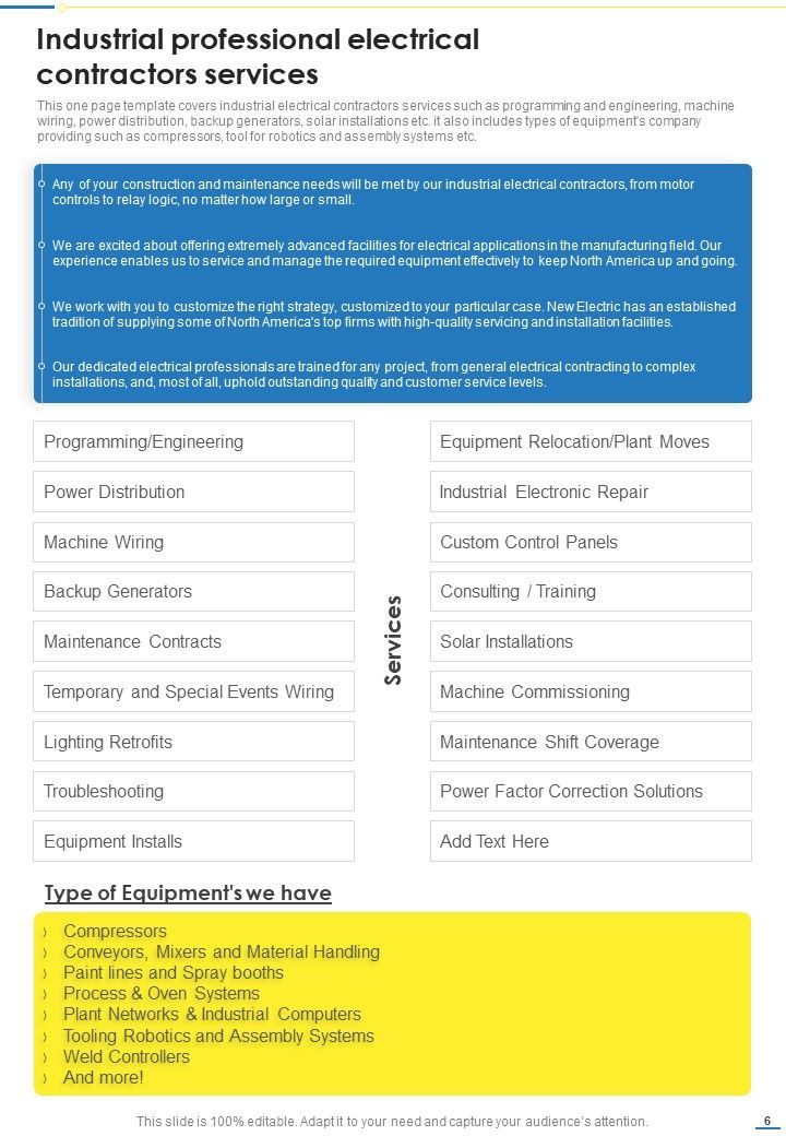 Proposal For Professional Electrical Contract Services Tender Example Document Report Doc Pdf Ppt Slide06