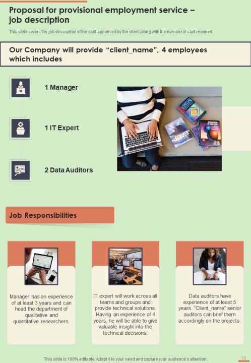 Proposal For Provisional Employment Service Example Document Report Doc Pdf Ppt Slide12