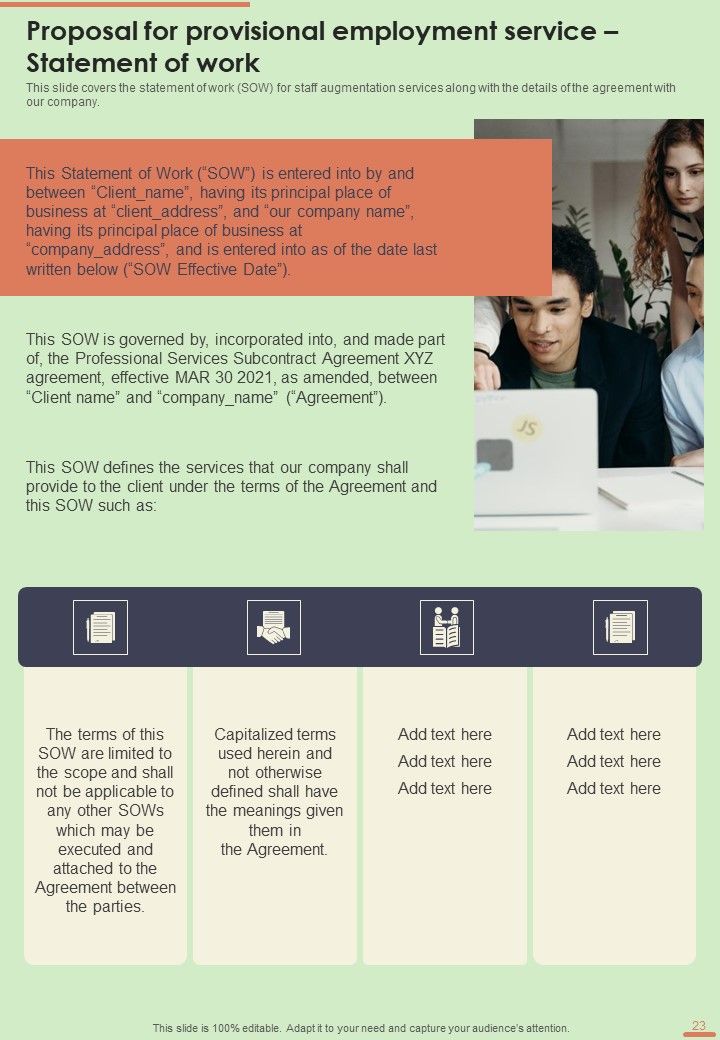 Proposal For Provisional Employment Service Example Document Report Doc Pdf Ppt Slide23