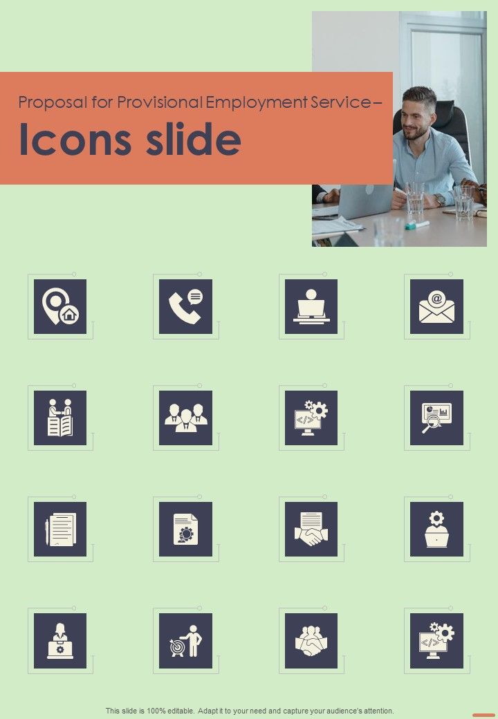 Proposal For Provisional Employment Service Icons Slide One Pager Sample Example Document Slide01