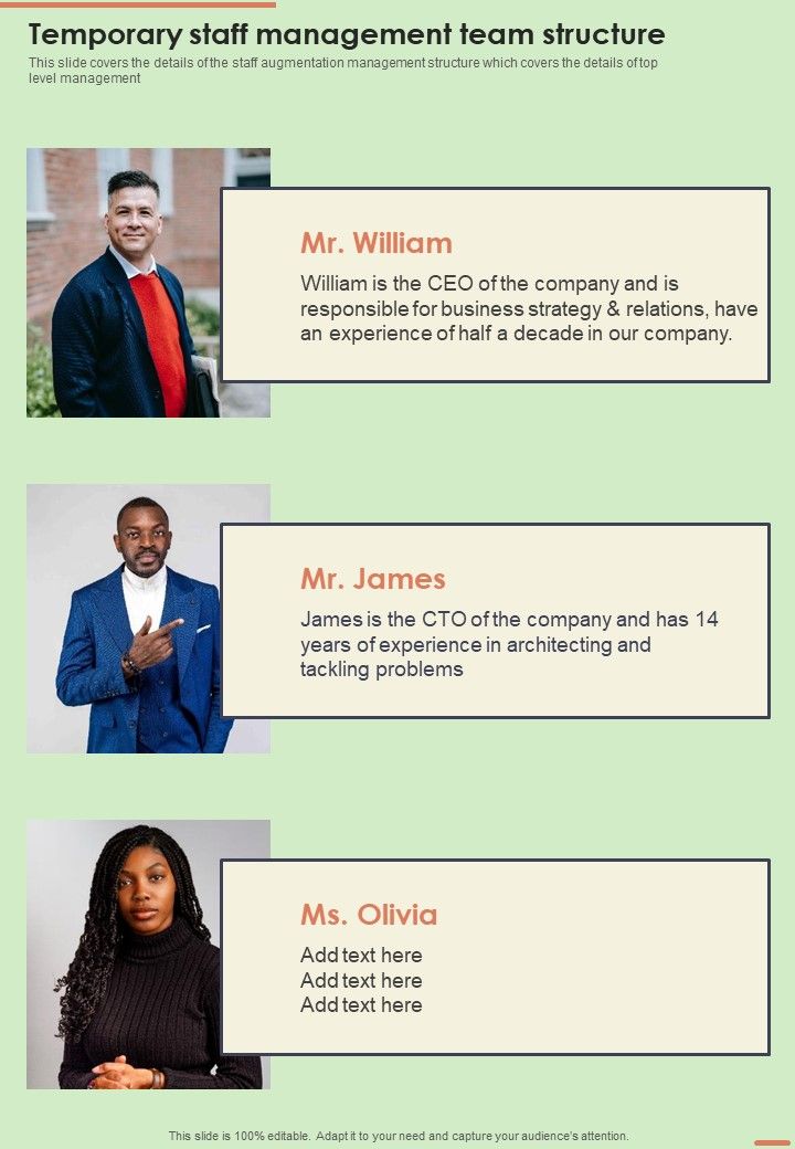 Proposal For Provisional Employment Service Temporary Staff One Pager