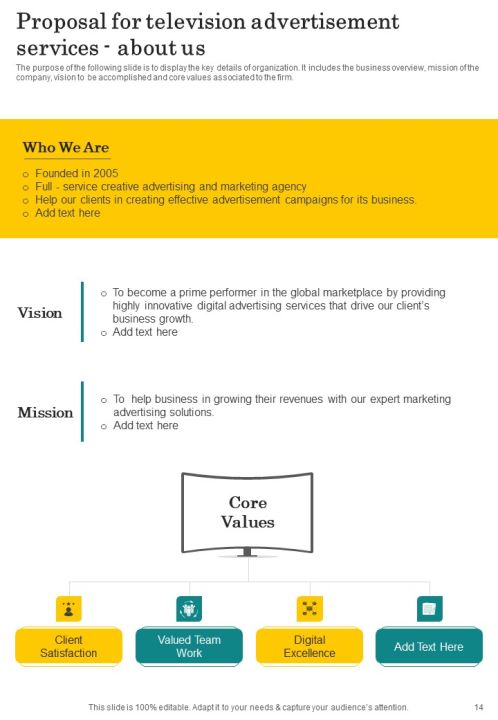 Proposal For Television Advertisement Services Example Document Report Doc Pdf Ppt Slide14