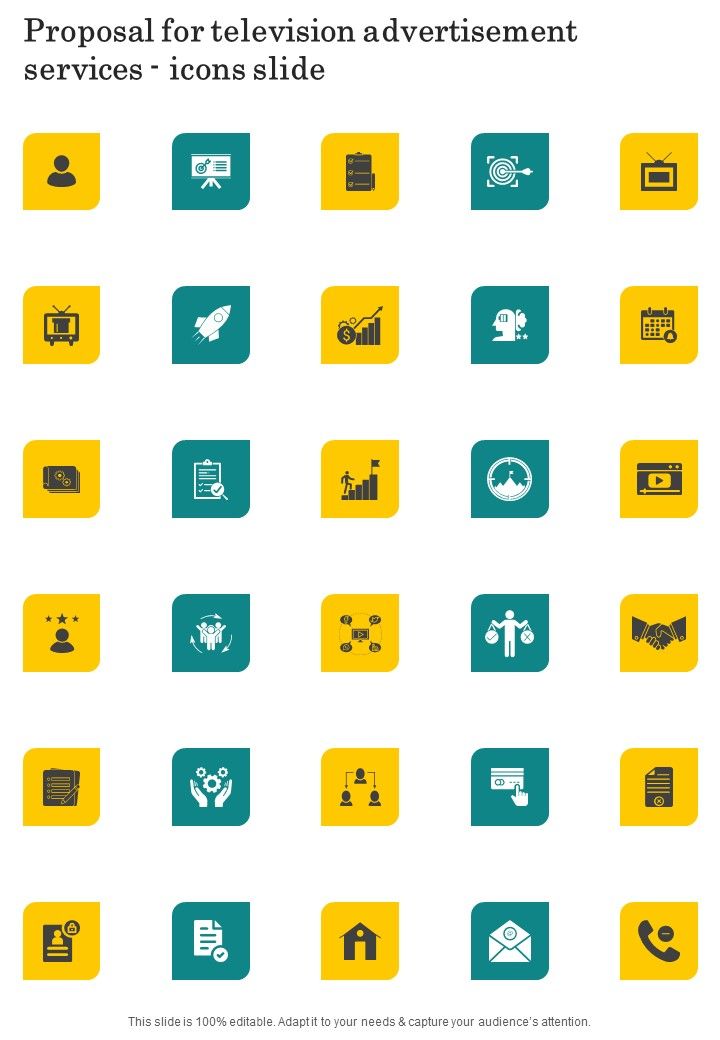 Proposal For Television Advertisement Services Icons Slide One Pager Sample Example Document Slide01