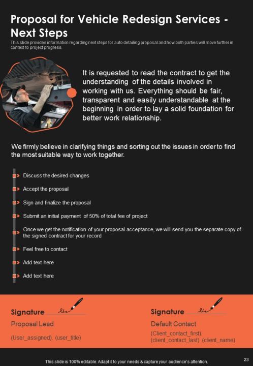 Proposal For Vehicle Redesign Services Example Document Report Doc Pdf Ppt Slide23