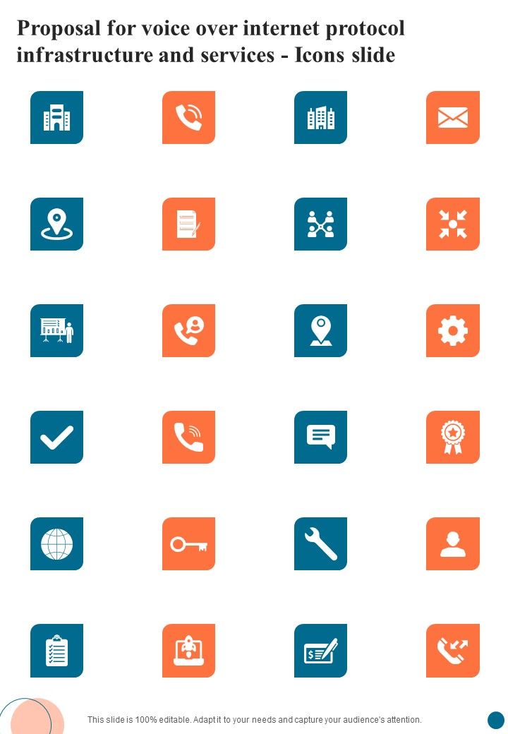 Proposal For Voice Over Internet Protocol Infrastructure And Services Icons Slide One Pager Sample Example Document Slide01