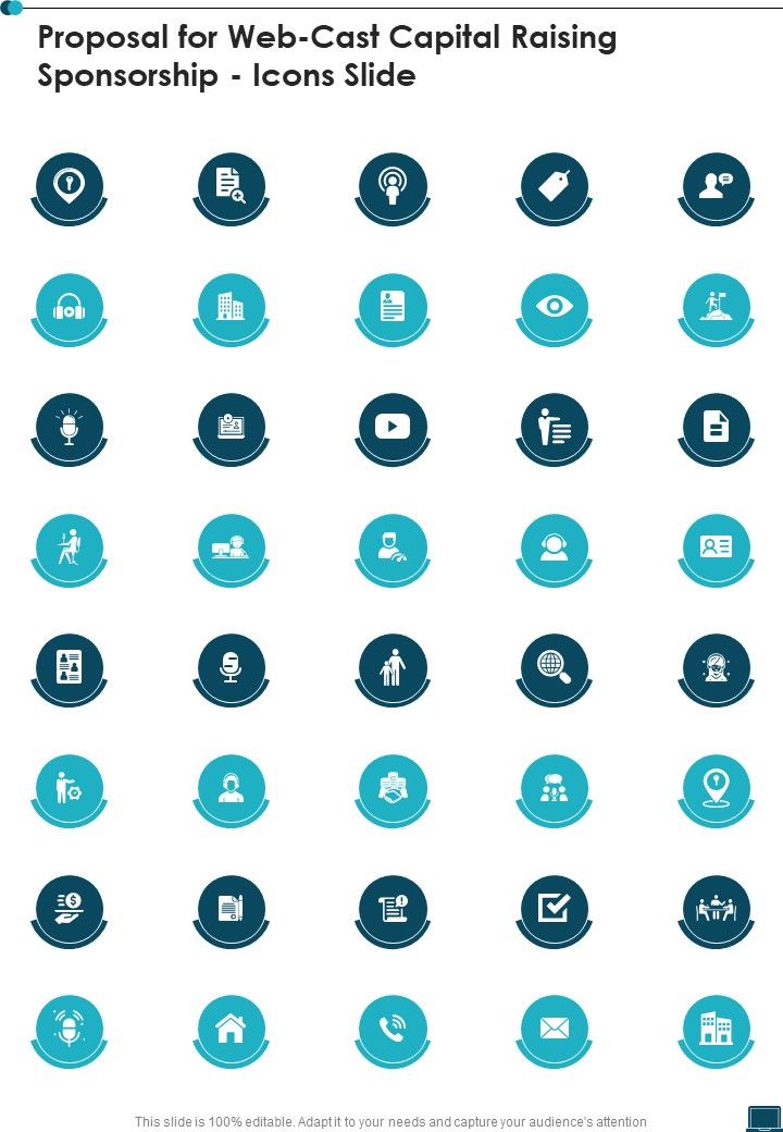 Proposal For Web Cast Capital Raising Sponsorship Icons Slide One Pager Sample Example Document Slide01