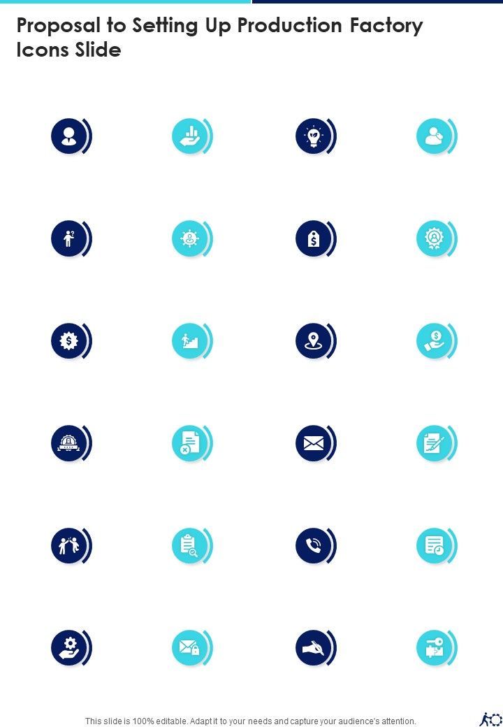 Proposal To Setting Up Production Factory Icons Slide One Pager Sample Example Document Slide01